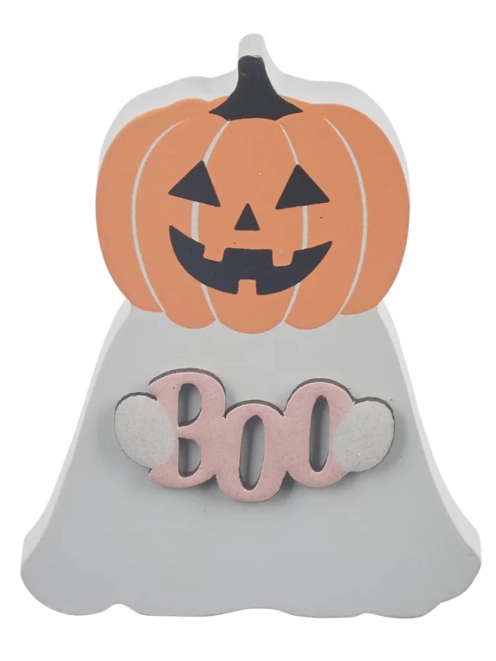 Pink Pumpkin Boo Ghost Holiday Decor